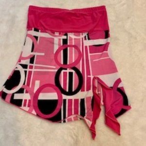 Hot pink retro strapless top S